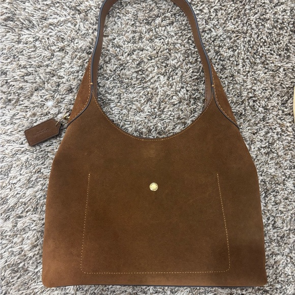 Coach Brown Suede Shoulder Bag - Picture 2 of 6